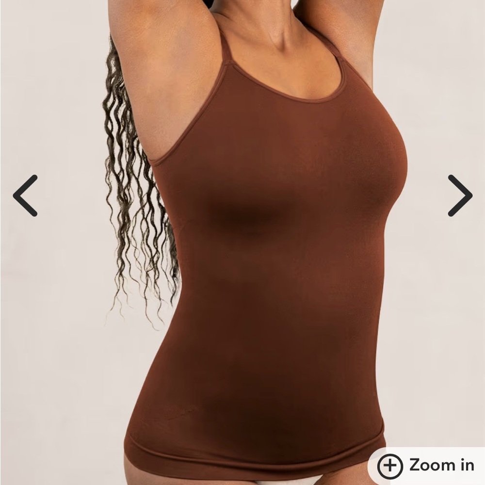 Shapermint Brown Scoop neck Fitted tank top NWT